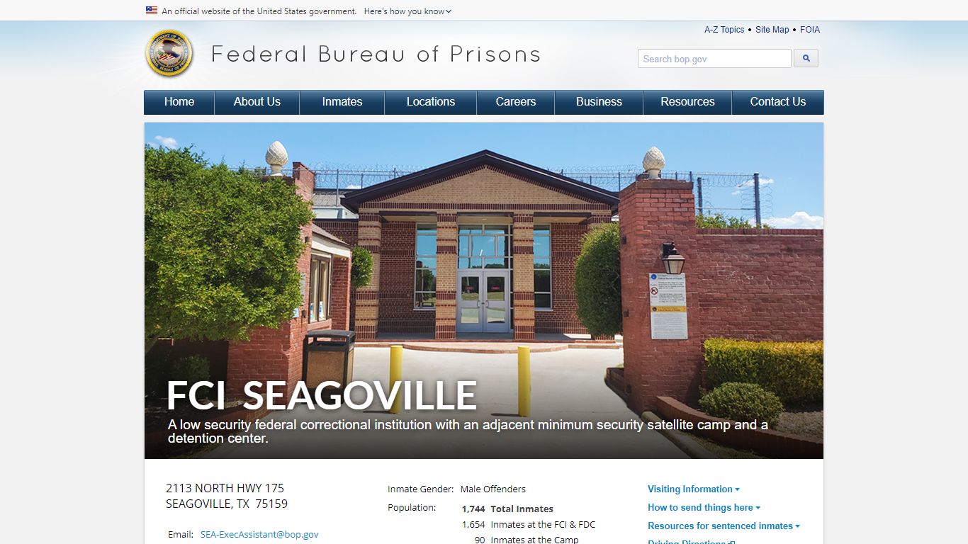 FCI Seagoville - Federal Bureau of Prisons
